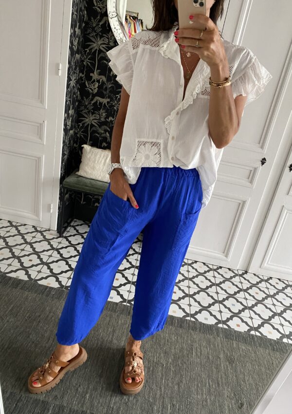 pantalon johanna fluide bleu