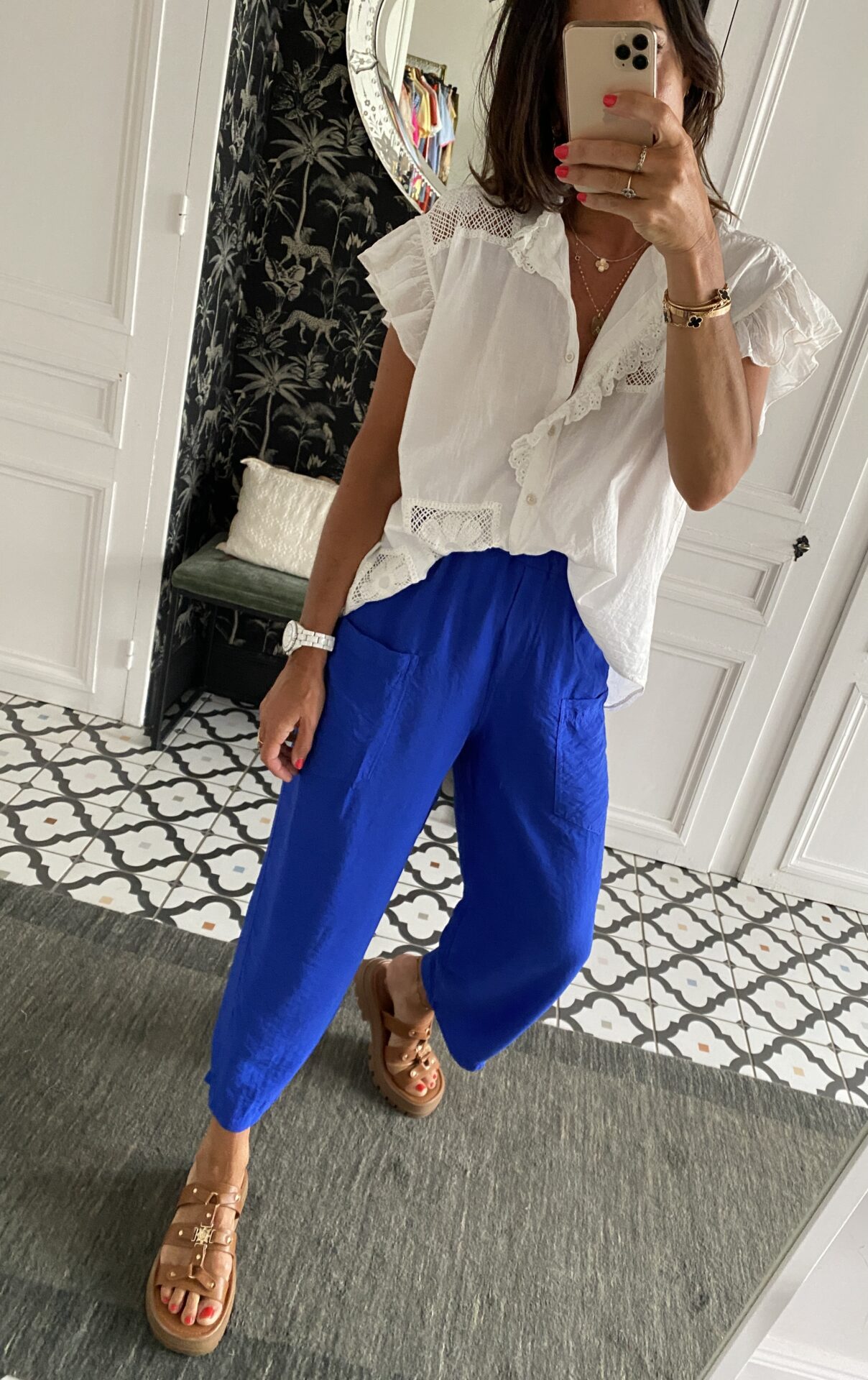 pantalon johanna fluide bleu