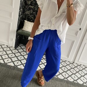pantalon johanna fluide bleu