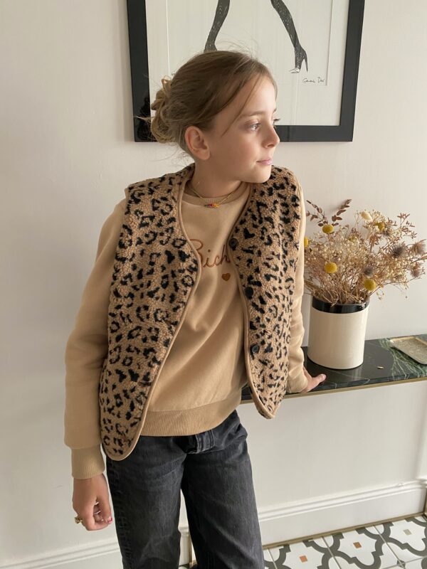 sweat shirt bichette fille camel