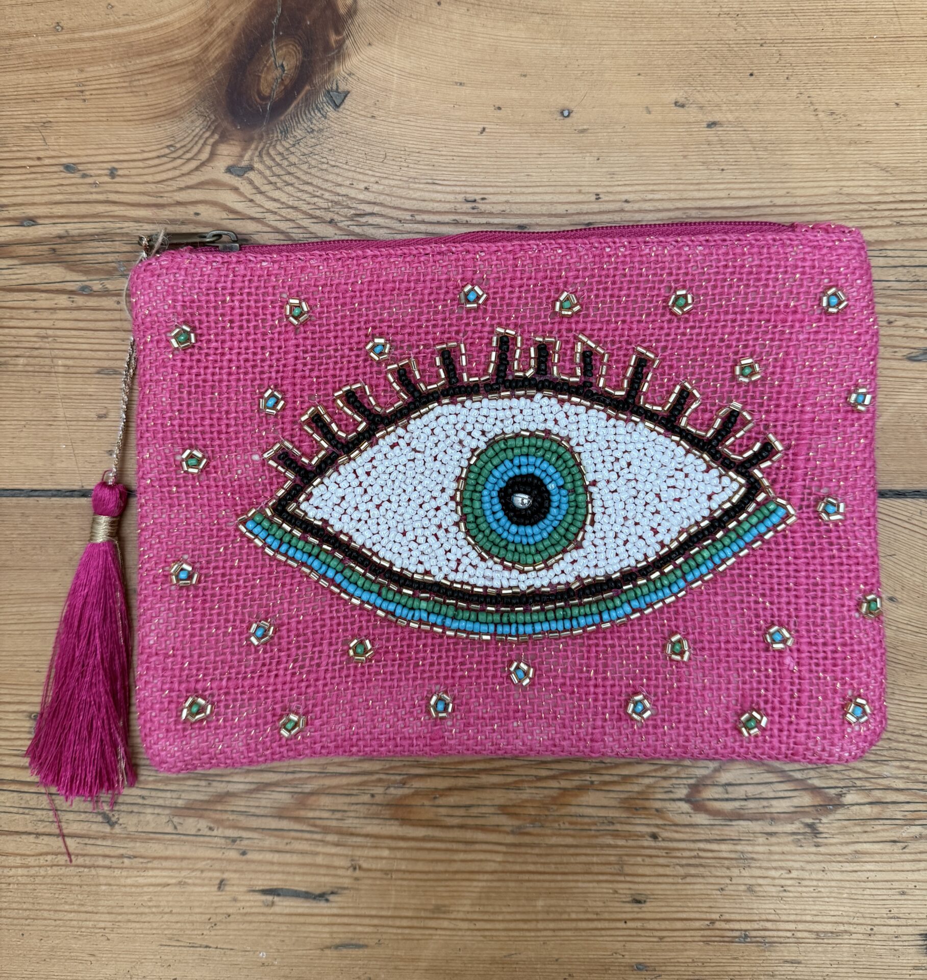 pochette oeil beige