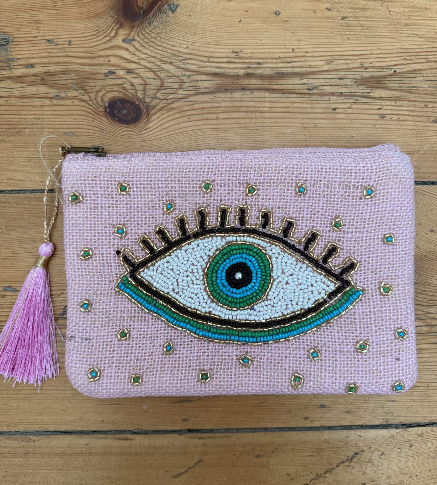 pochette oeil beige