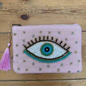 pochette oeil beige