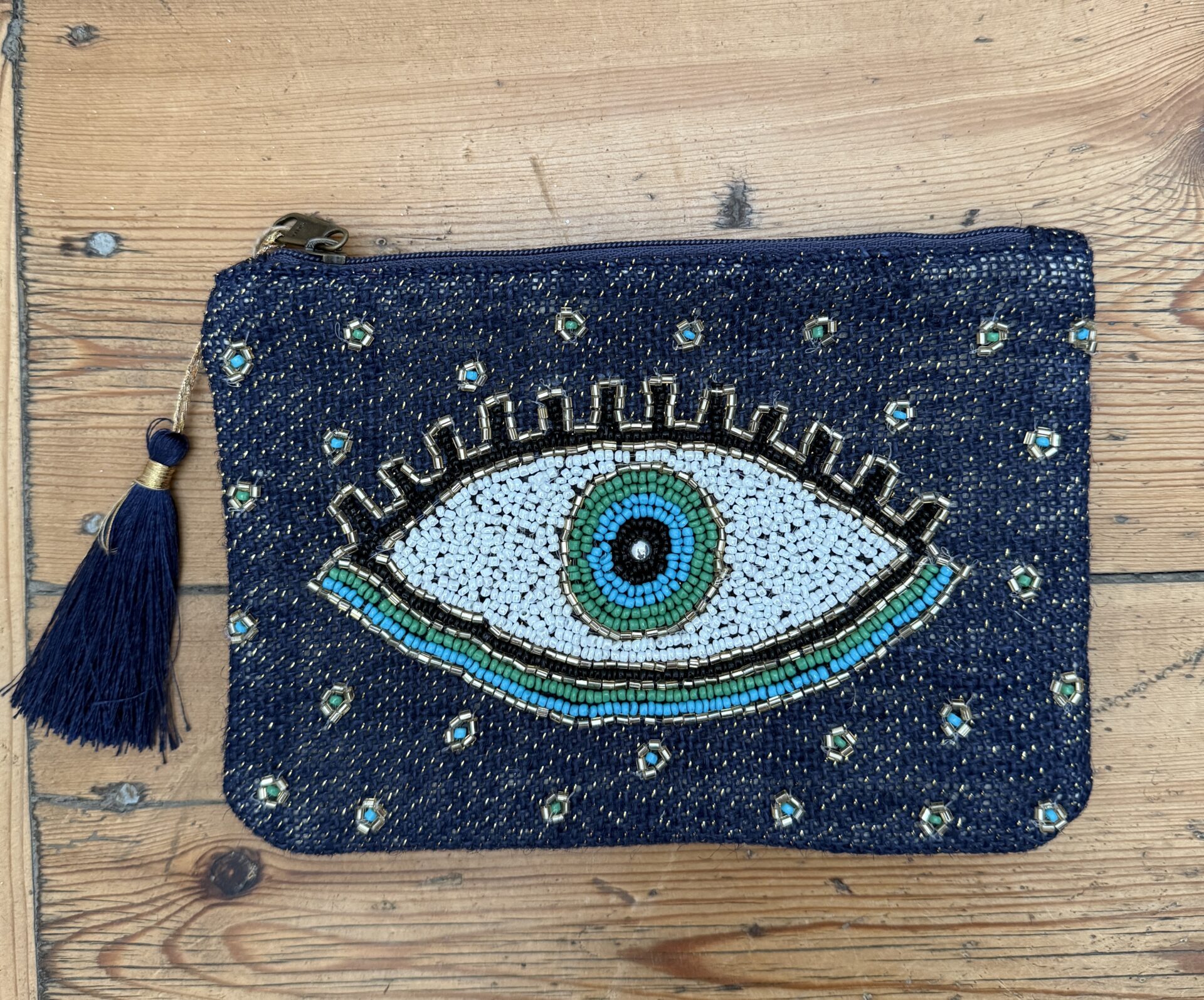 pochette oeil beige