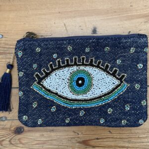 pochette oeil beige