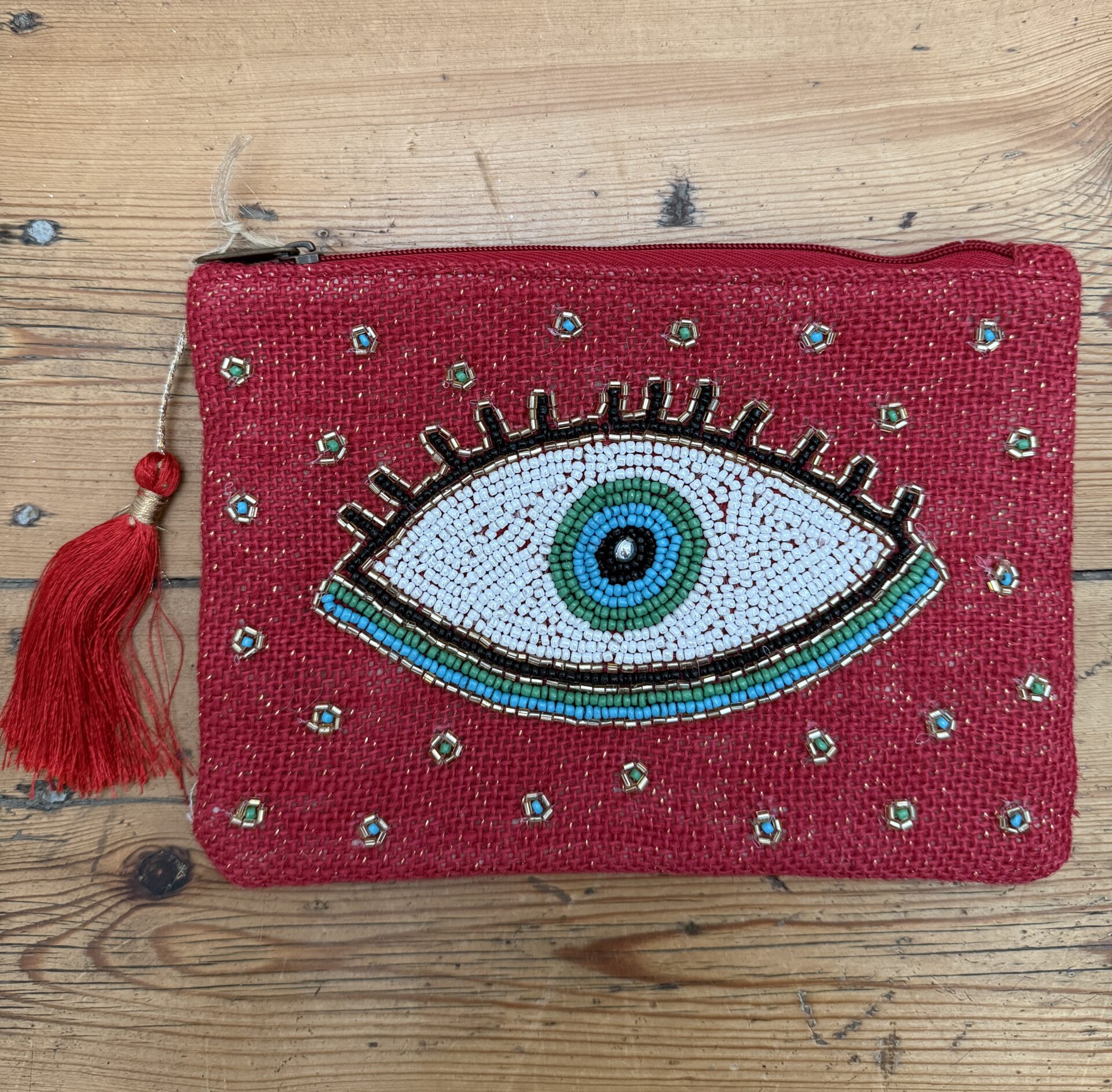 pochette oeil beige