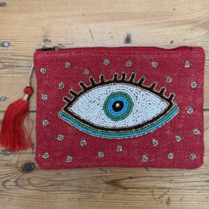 pochette oeil beige