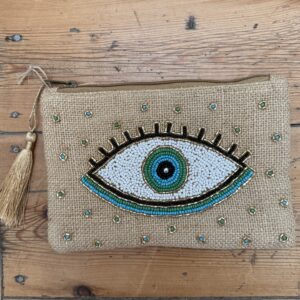 pochette oeil beige