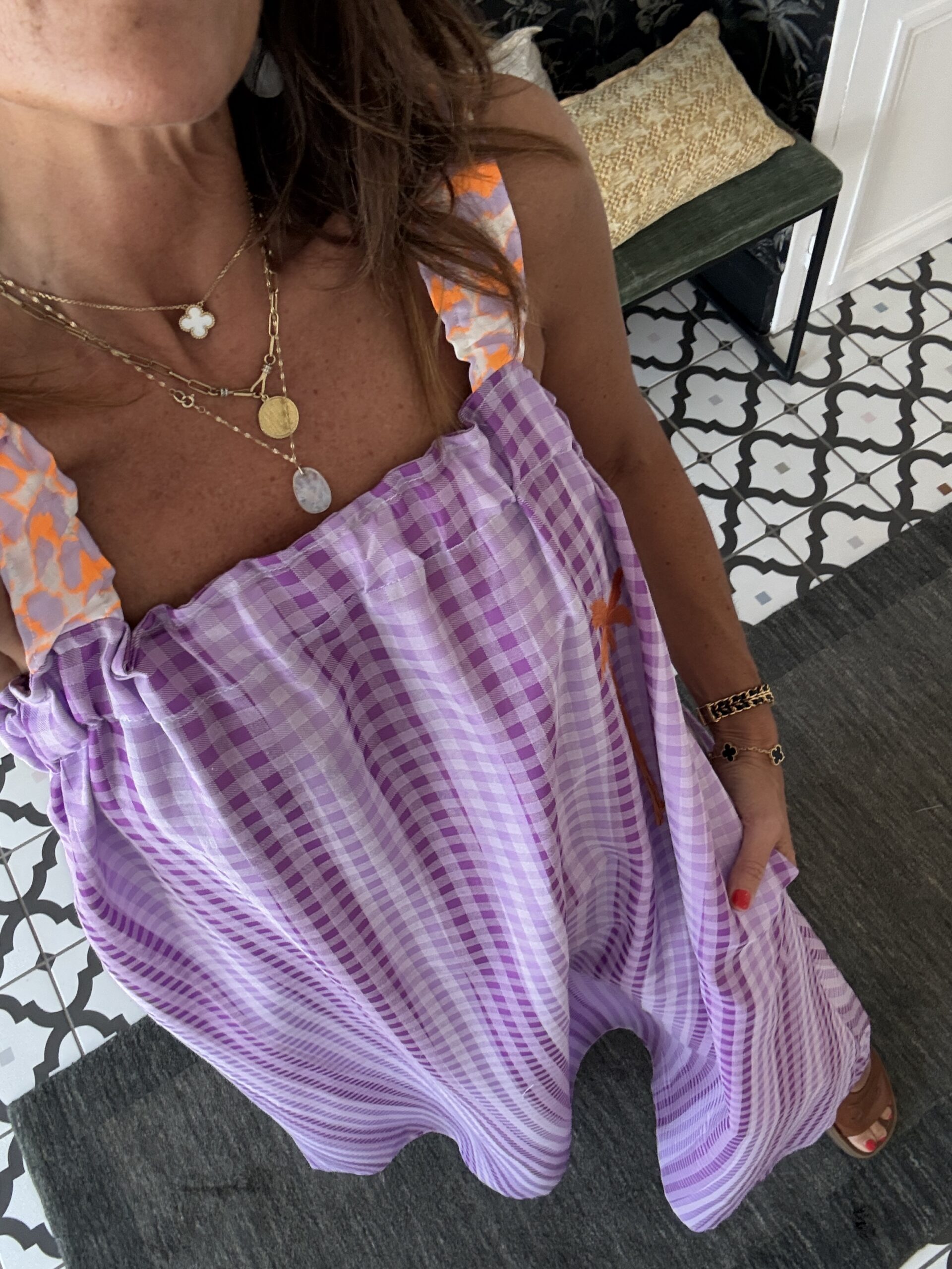 IMG_2220 robe longue rayée orange et rose