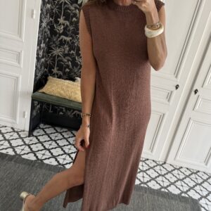 robe maille lurex chocolat