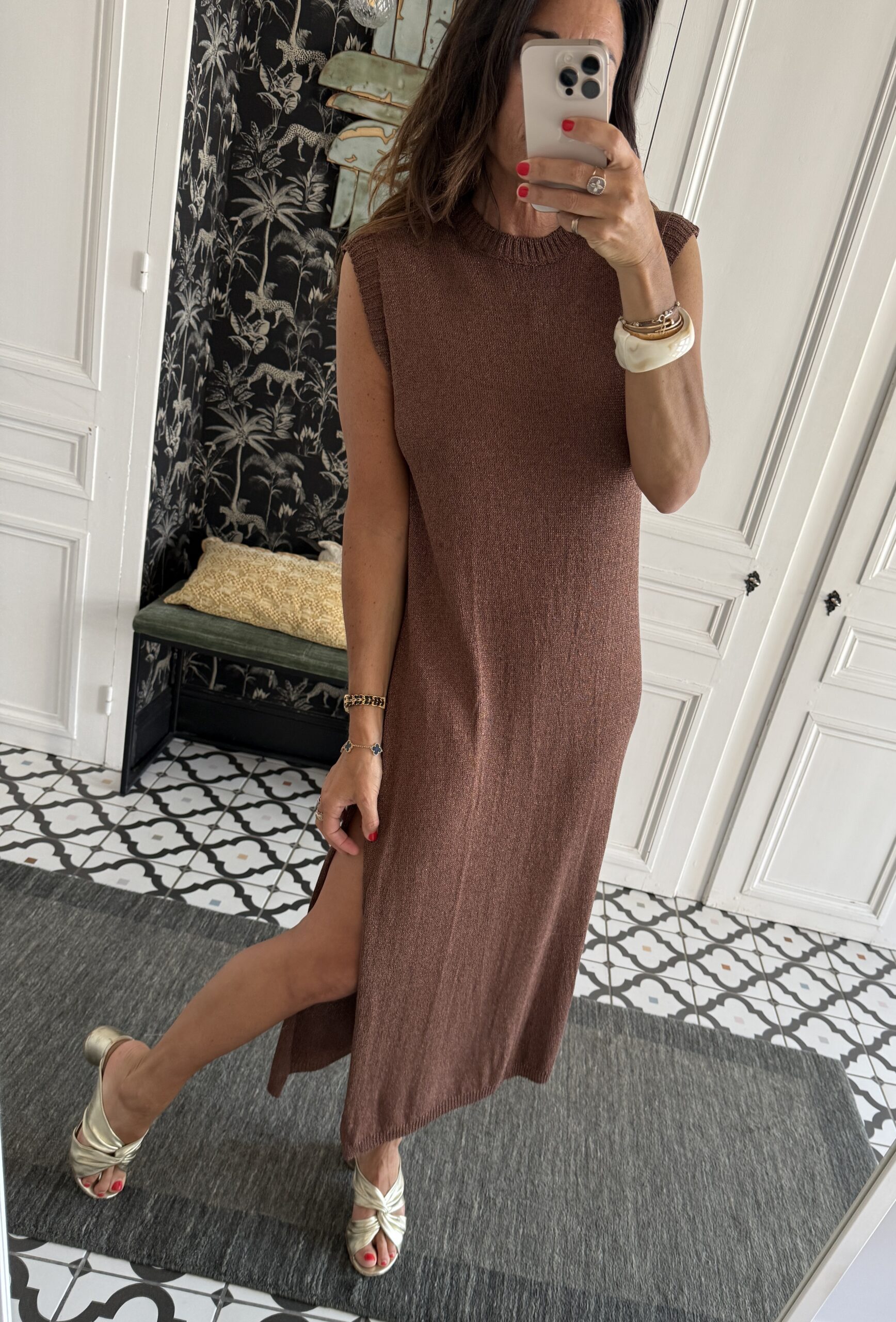 IMG_2238 robe maille lurex chocolat