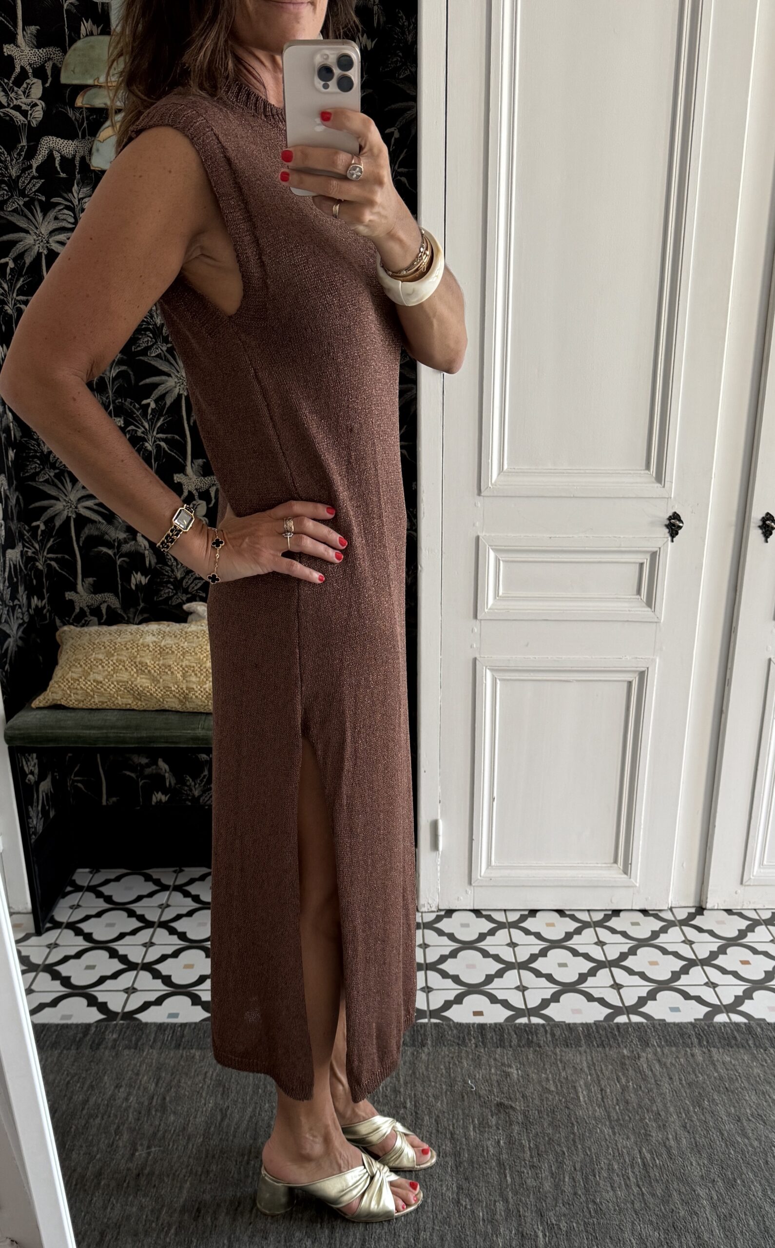 IMG_2240 robe maille lurex chocolat