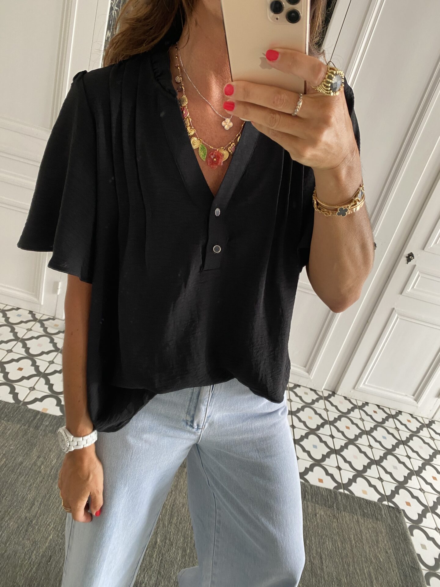 blouse fluide noir