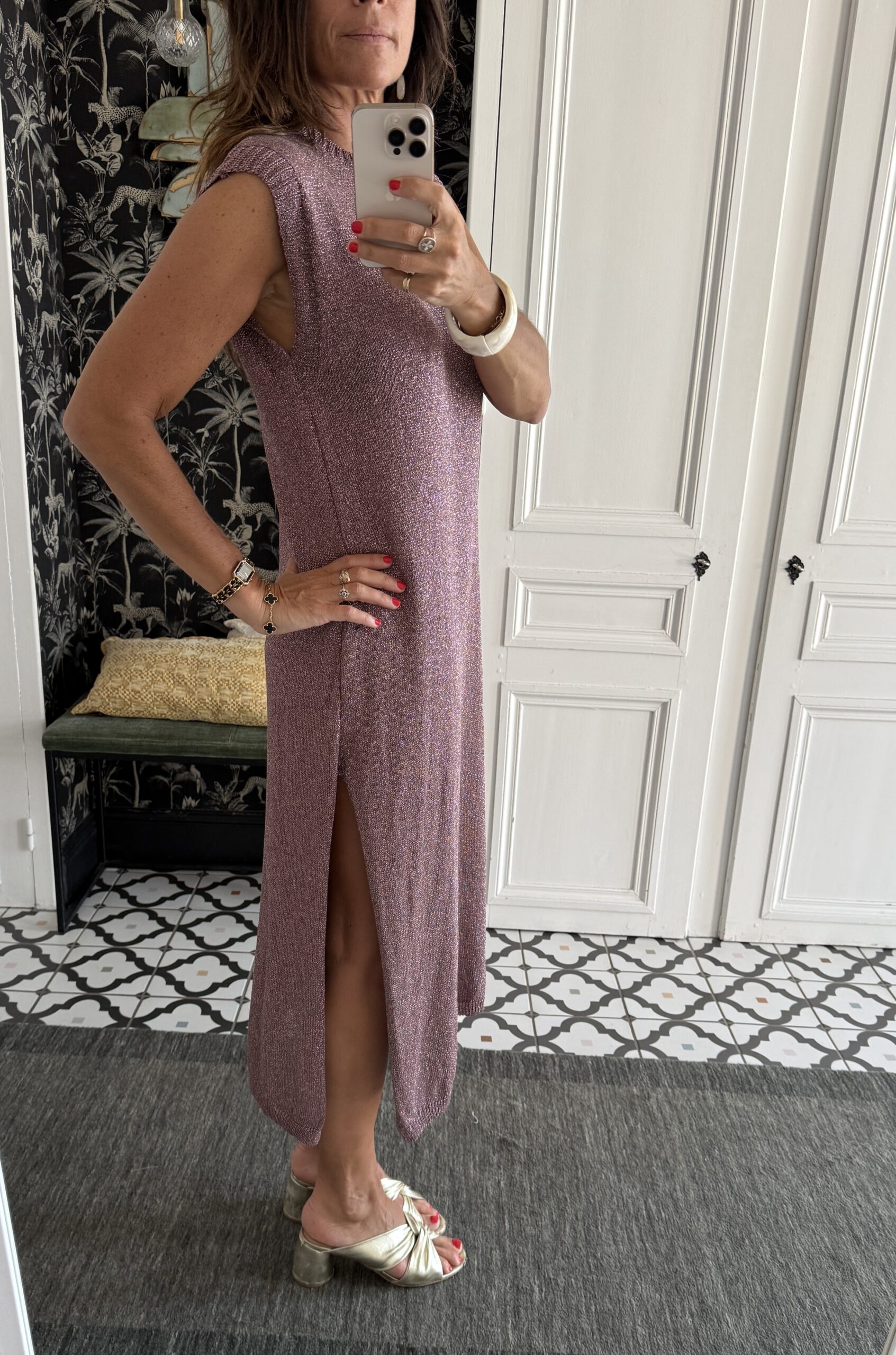 IMG_2244 2 robe longue rayée orange et rose