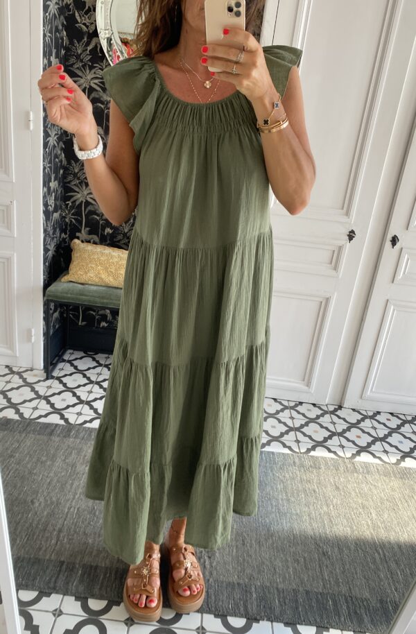 robe longue johanna volants coton bleu