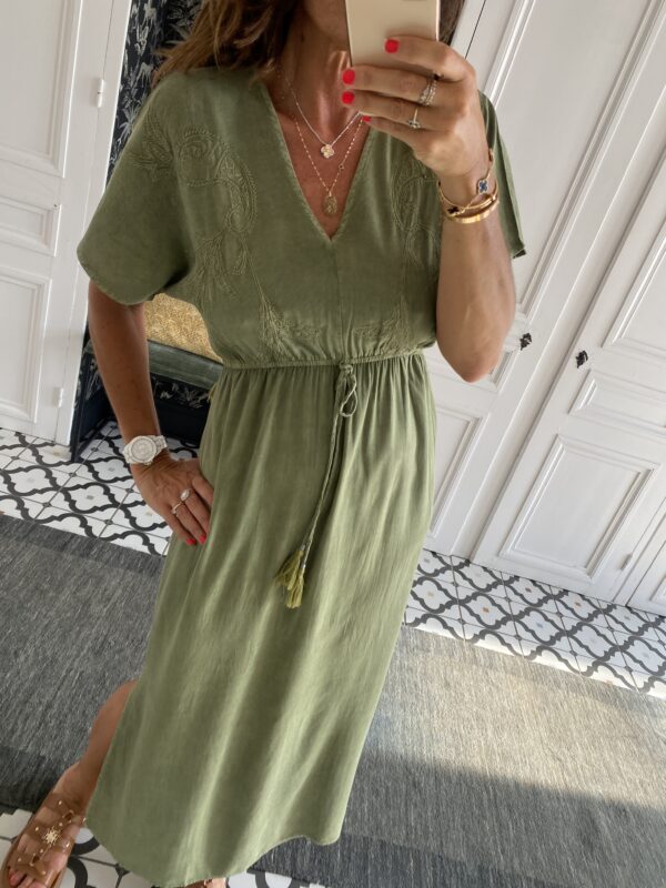 robe longue johanna volants coton bleu