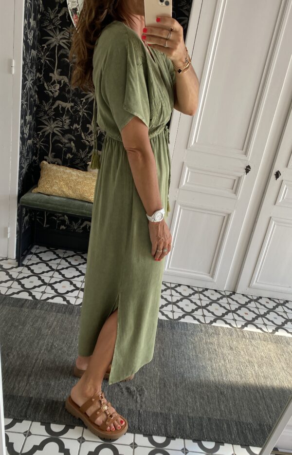 robe longue johanna volants coton bleu