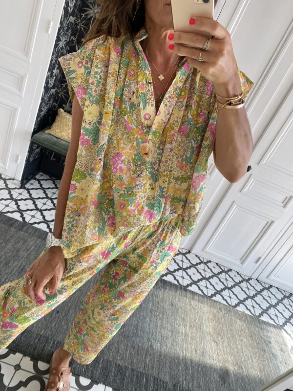 robe longue johanna volants coton bleu