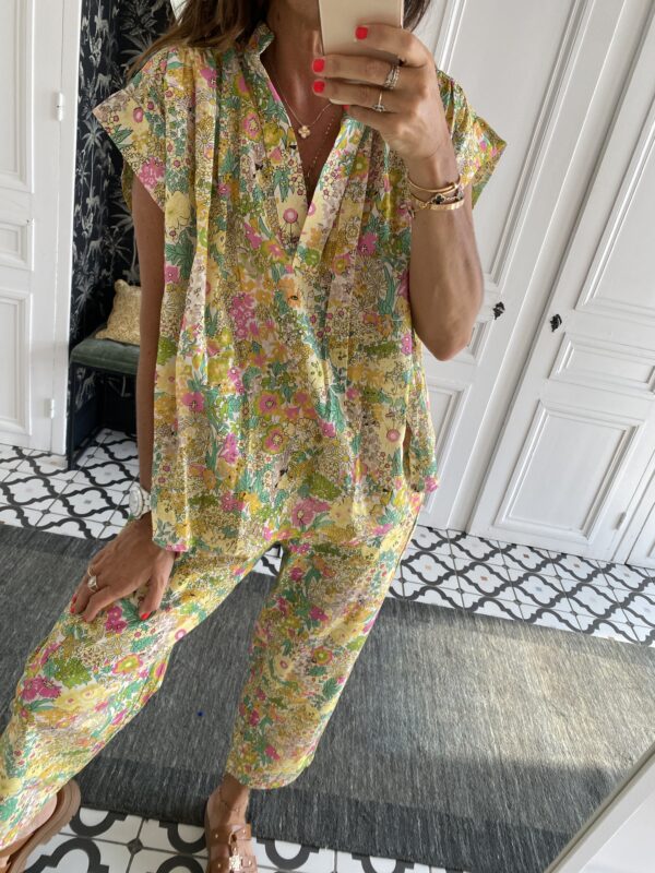 robe longue johanna volants coton bleu