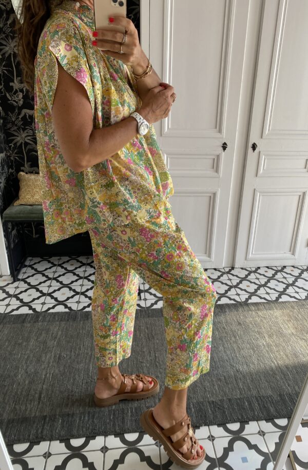 robe longue johanna volants coton bleu