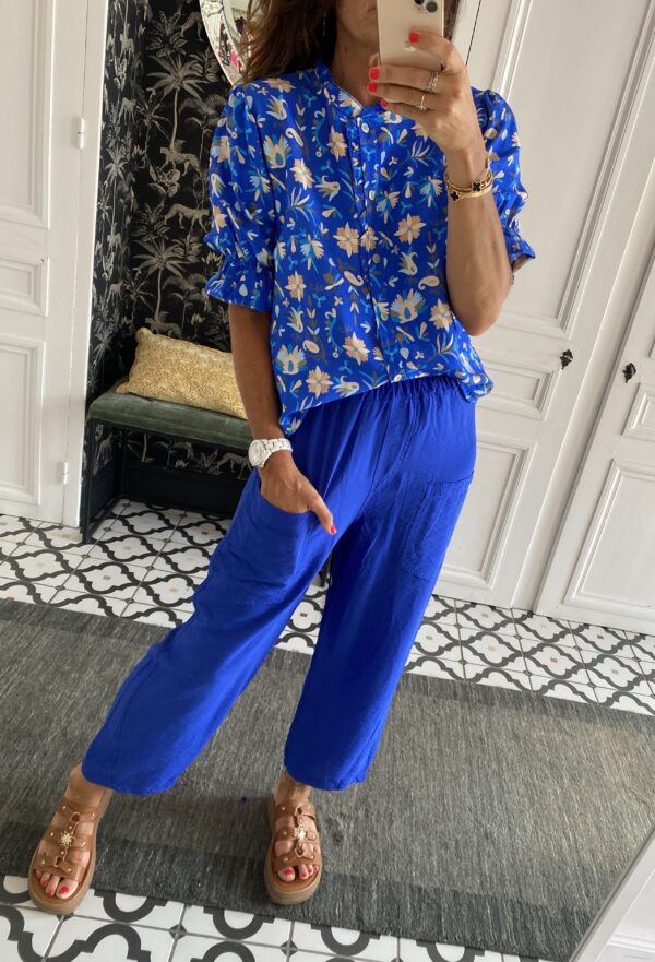 robe longue johanna volants coton bleu