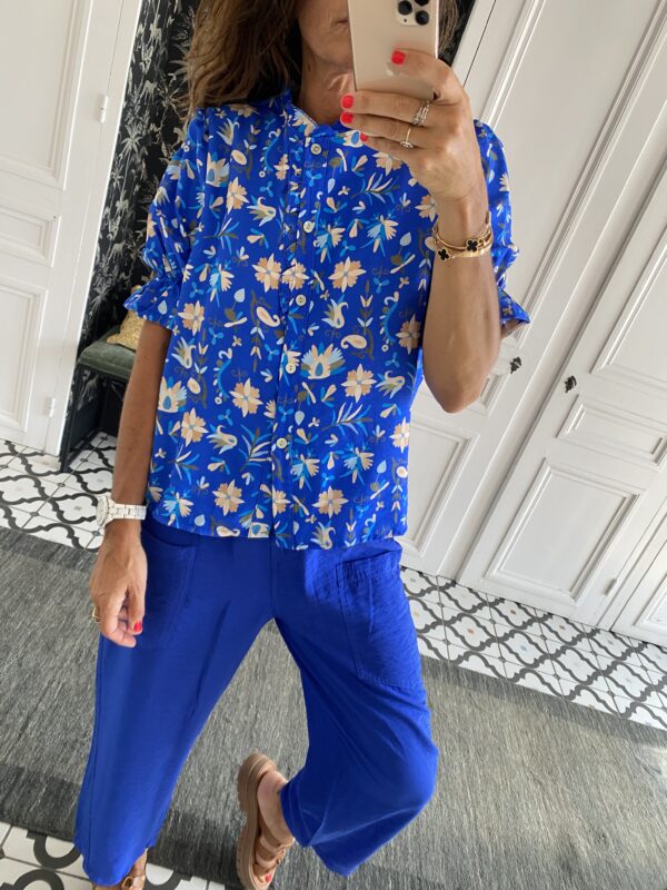 robe longue johanna volants coton bleu