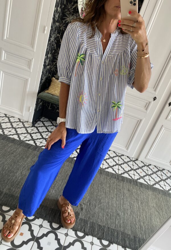 robe longue johanna volants coton bleu