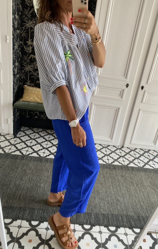 robe longue johanna volants coton bleu