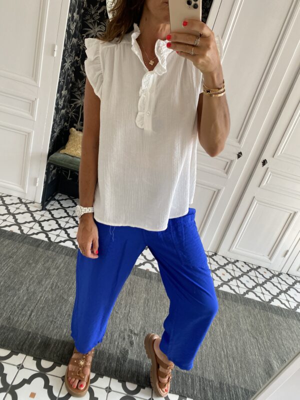 robe longue johanna volants coton bleu