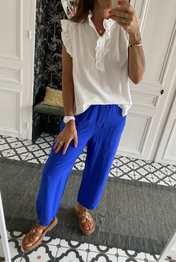 robe longue johanna volants coton bleu