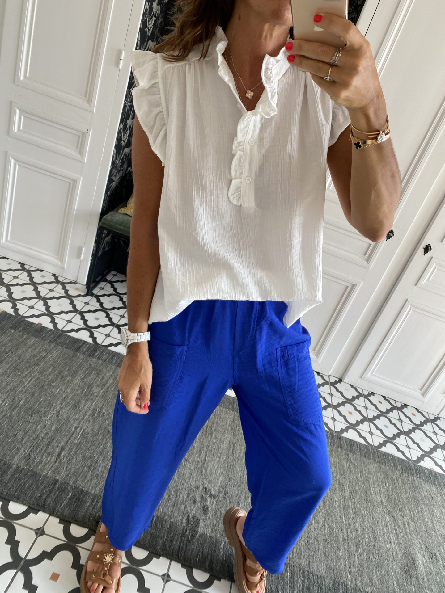 robe longue johanna volants coton bleu