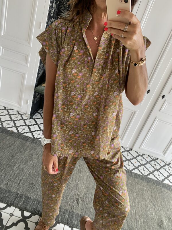 robe longue johanna volants coton bleu