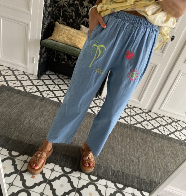 robe longue johanna volants coton bleu
