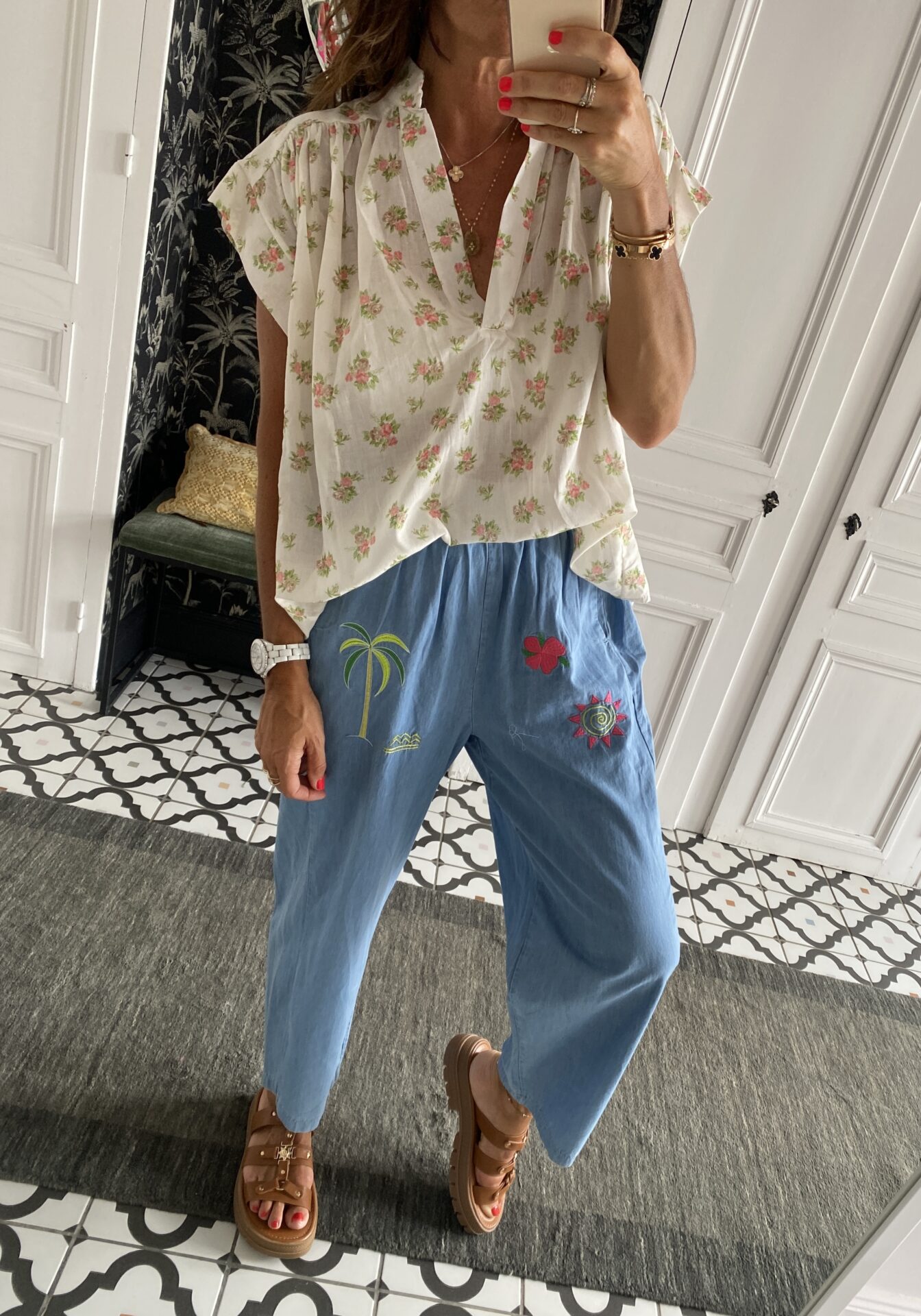 robe longue johanna volants coton bleu
