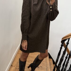 chemise velours cotelé kaki