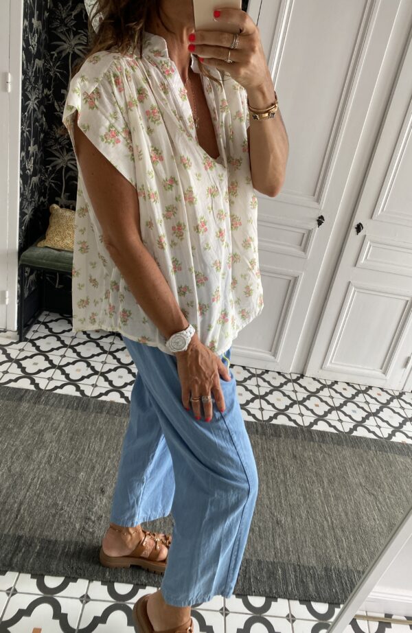 robe longue johanna volants coton bleu