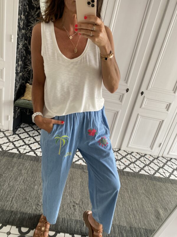 robe longue johanna volants coton bleu