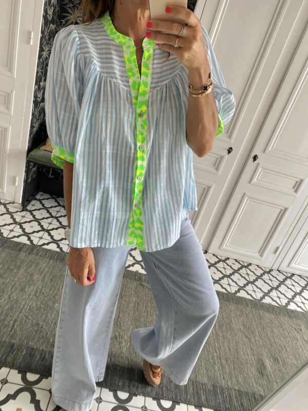robe longue johanna volants coton bleu