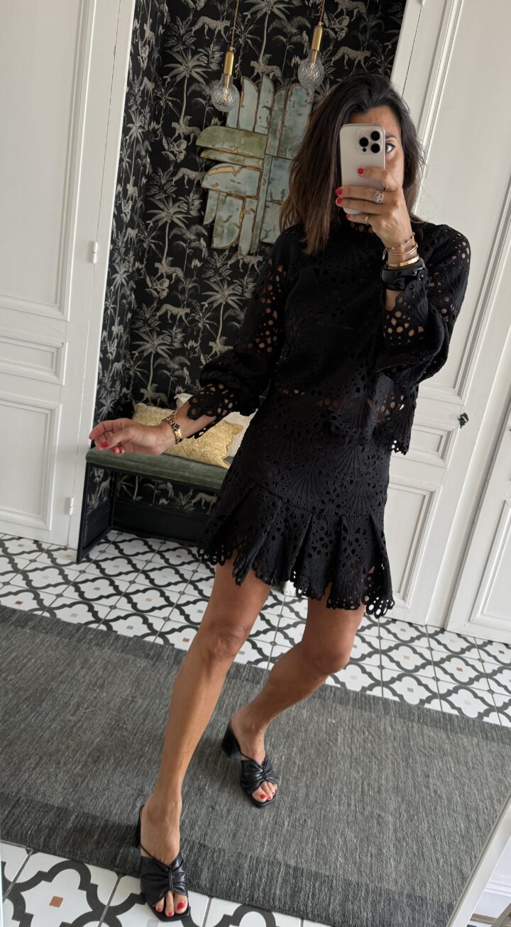 blouse guipure noire
