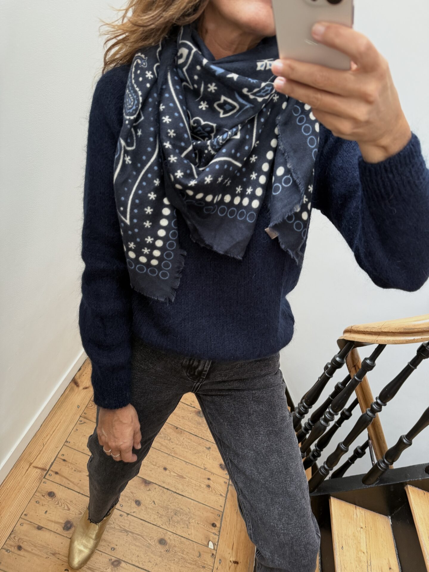 foulard bandana doux marine