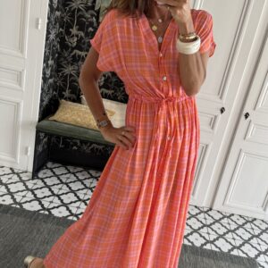 robe longue rayée orange et rose (copie)