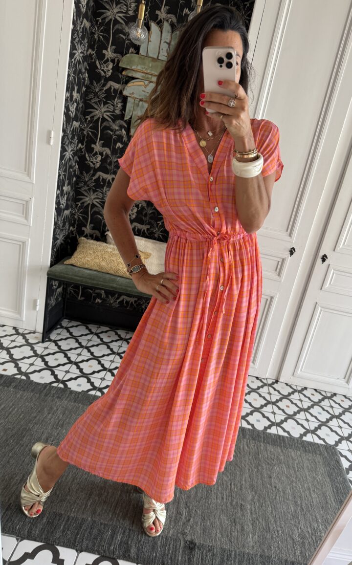 robe longue rayée orange et rose (copie)