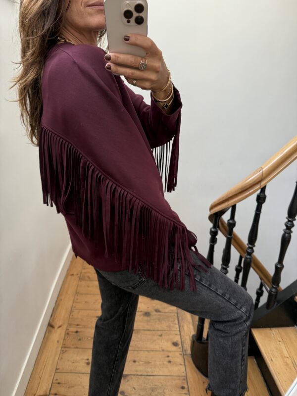 sweat fluide franges bordeaux