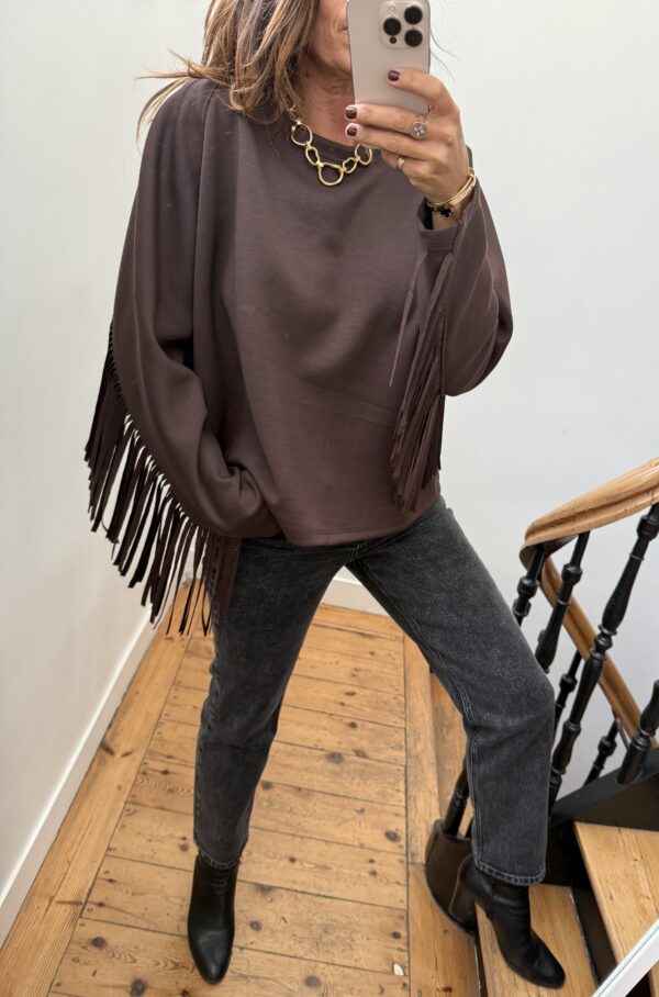 sweat fluide franges bordeaux