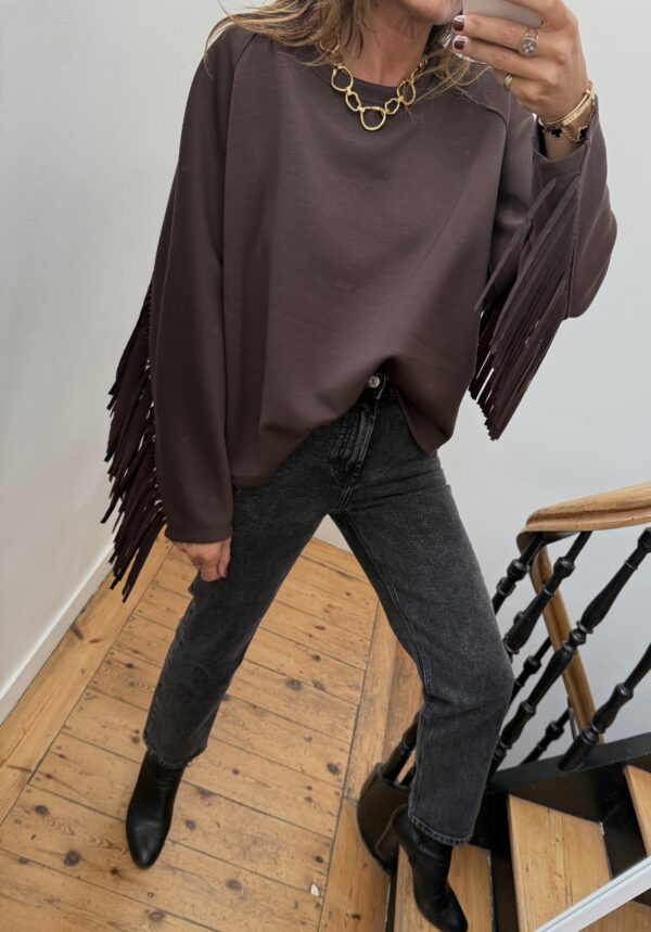 sweat fluide franges bordeaux
