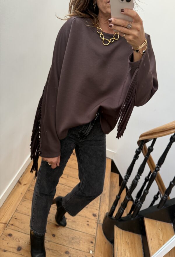 sweat fluide franges bordeaux