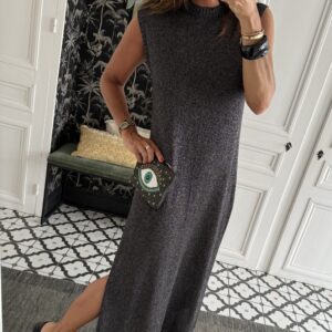 robe maille lurex noir