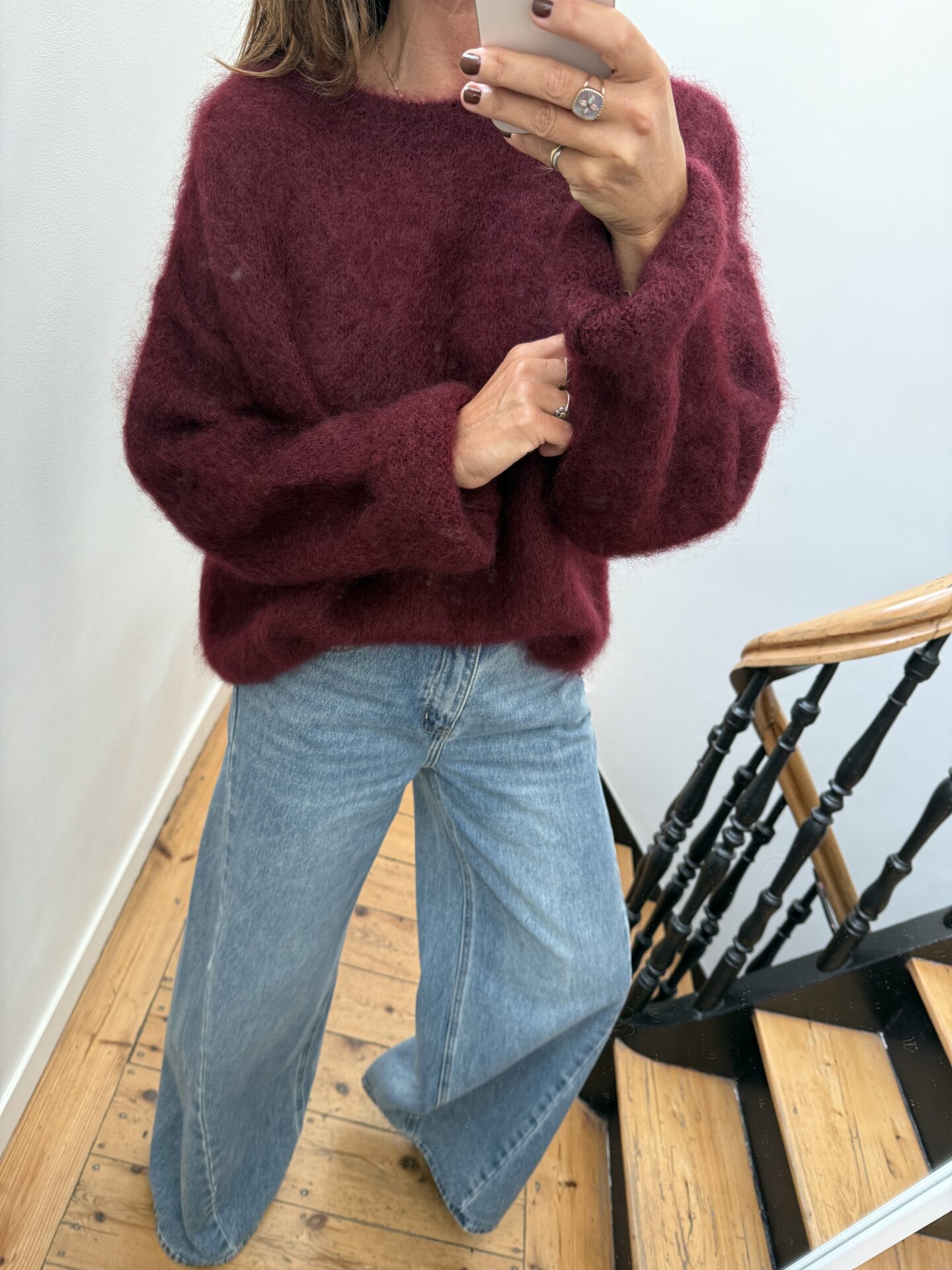 pull flo kid mohair bordeaux