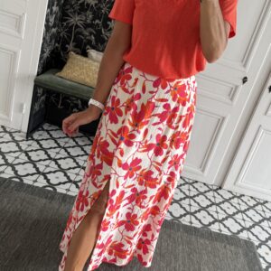 pantalon fluide rose orange