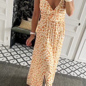 robe rayée kaki foncé